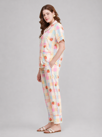 Strawberry Dream Cotton Pajama Set