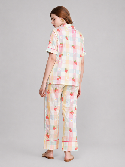 Strawberry Dream Cotton Pajama Set