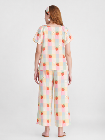Strawberry Dream — Cut-Sleeve Cotton Set