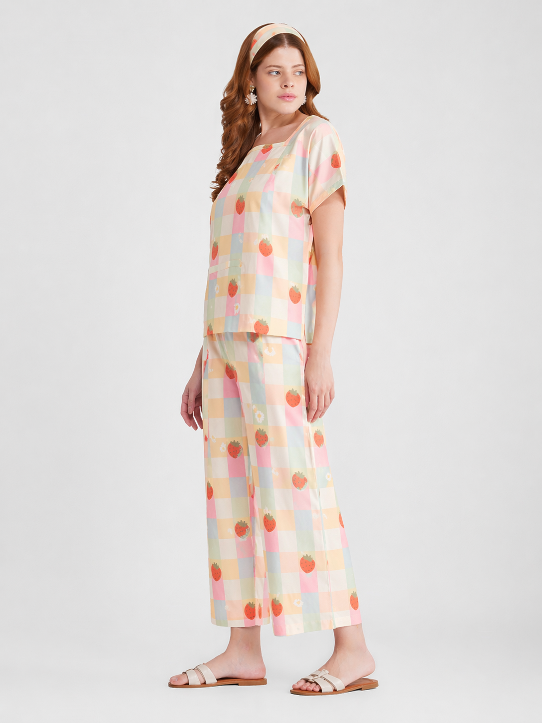 Strawberry Dream — Cut-Sleeve Cotton Set