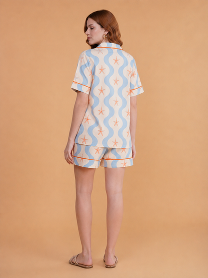 Seabreeze Stripe Cotton Short Set