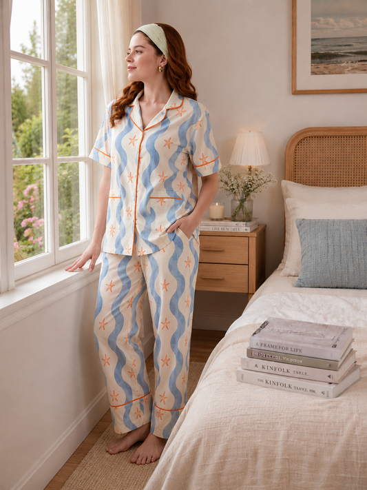 Seabreeze Stripe Cotton Pajama Set