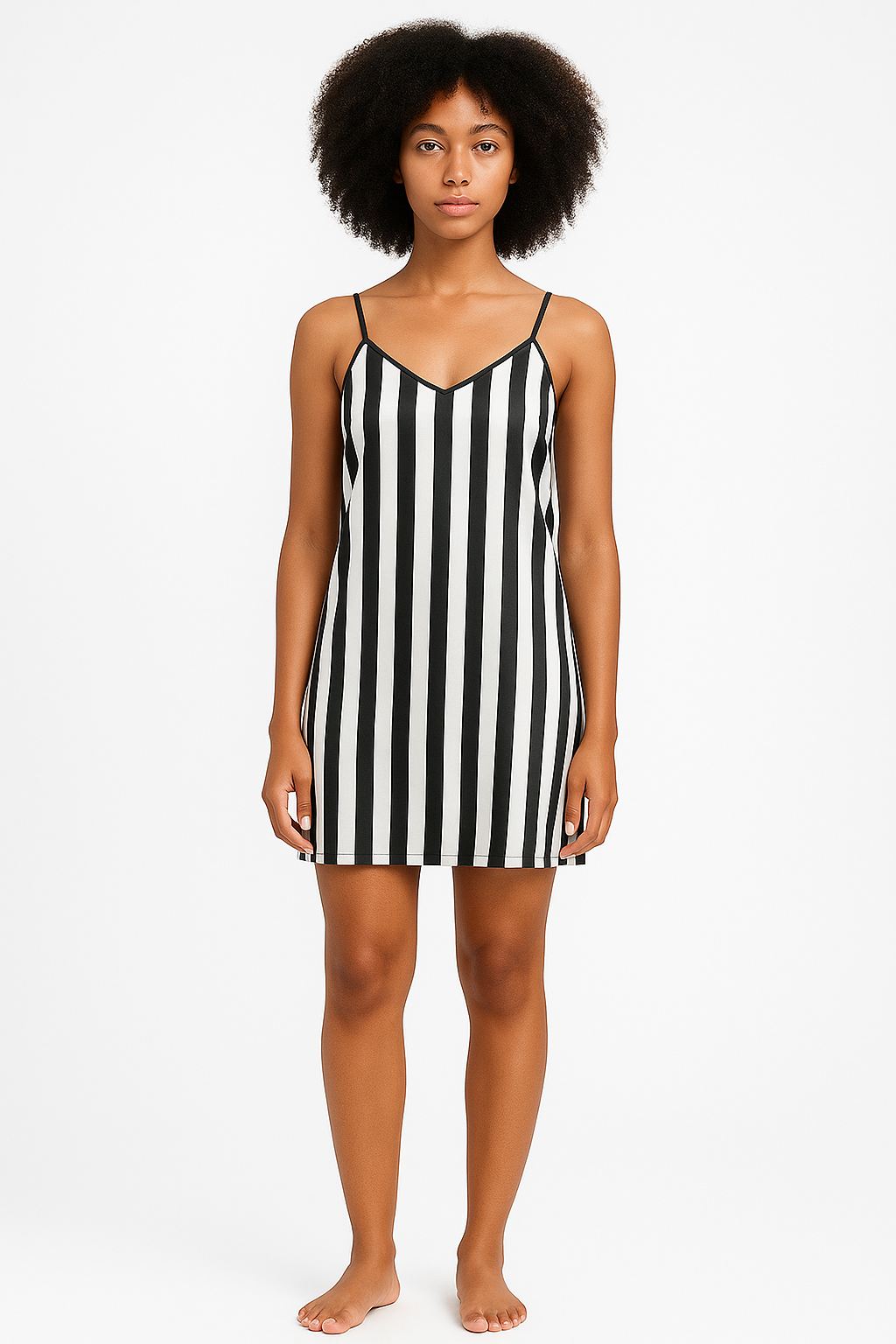 Monochrome Luxe Slip Dress