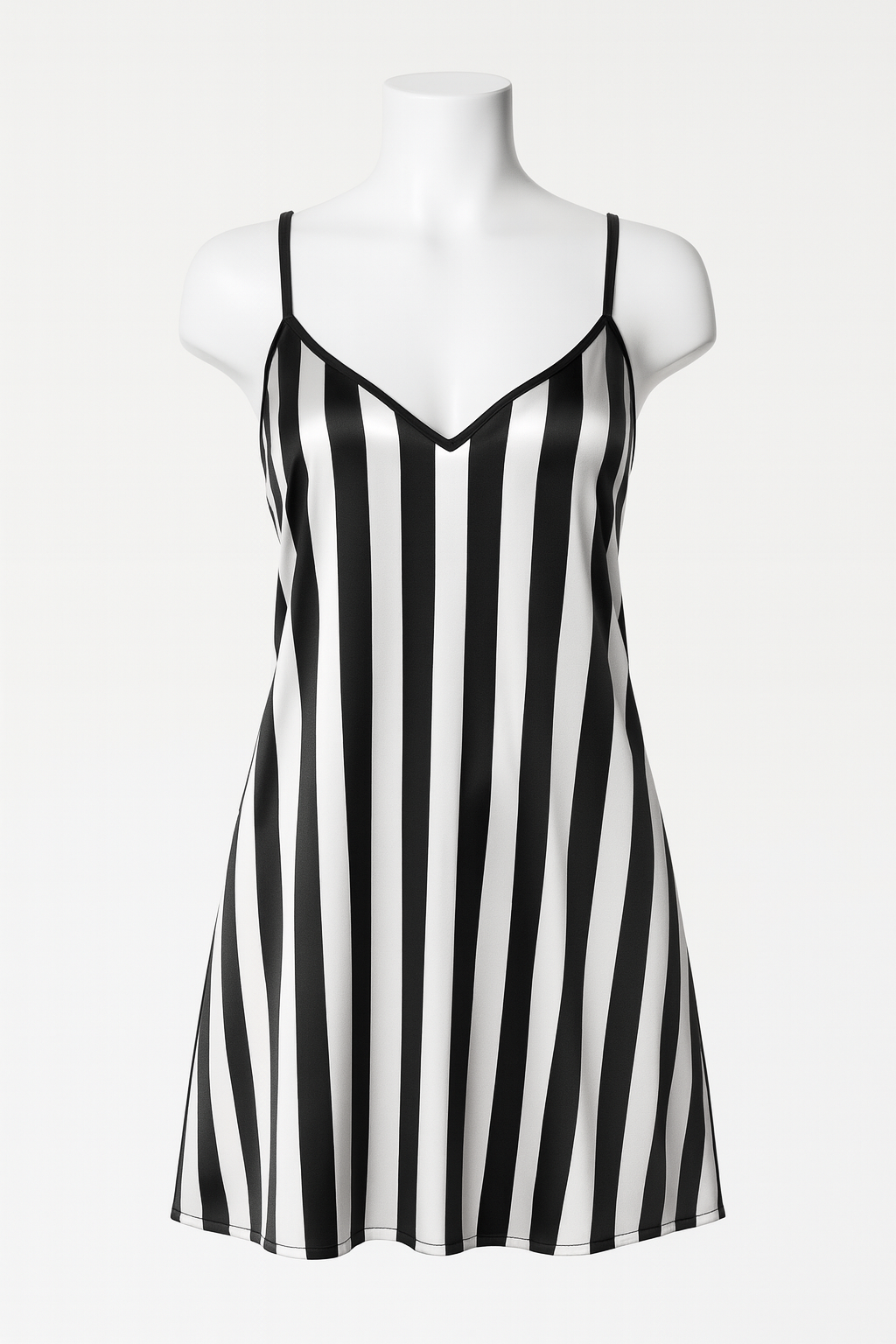 Monochrome Luxe Slip Dress