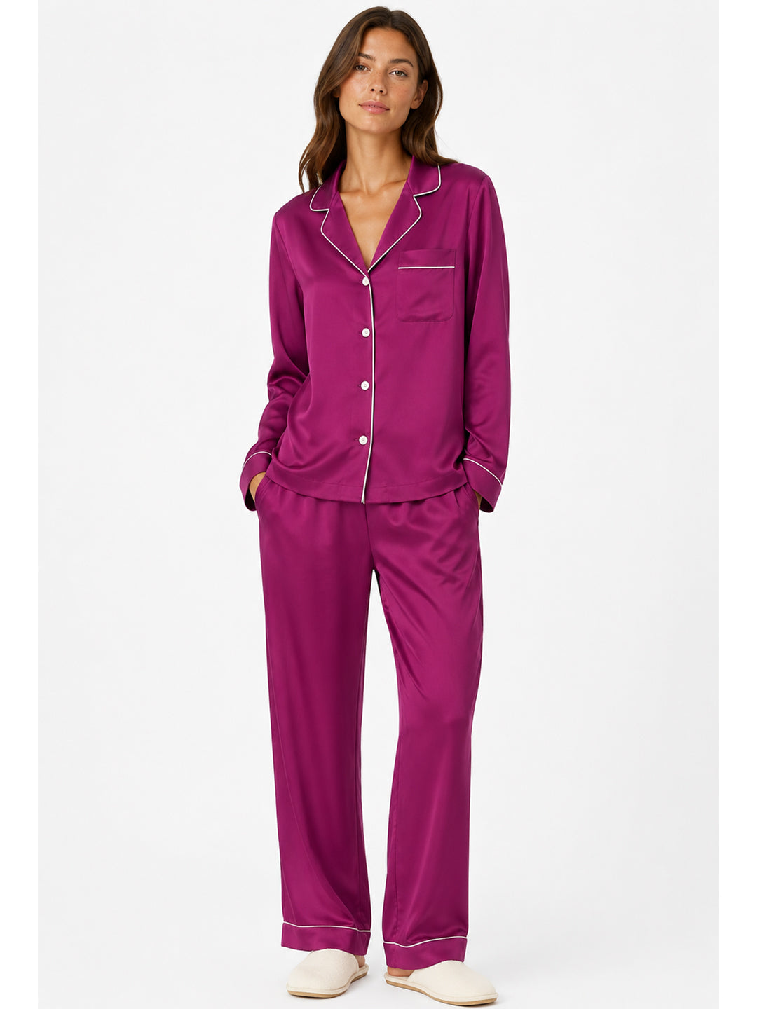 Dahlia Satin Classic Pajama Set
