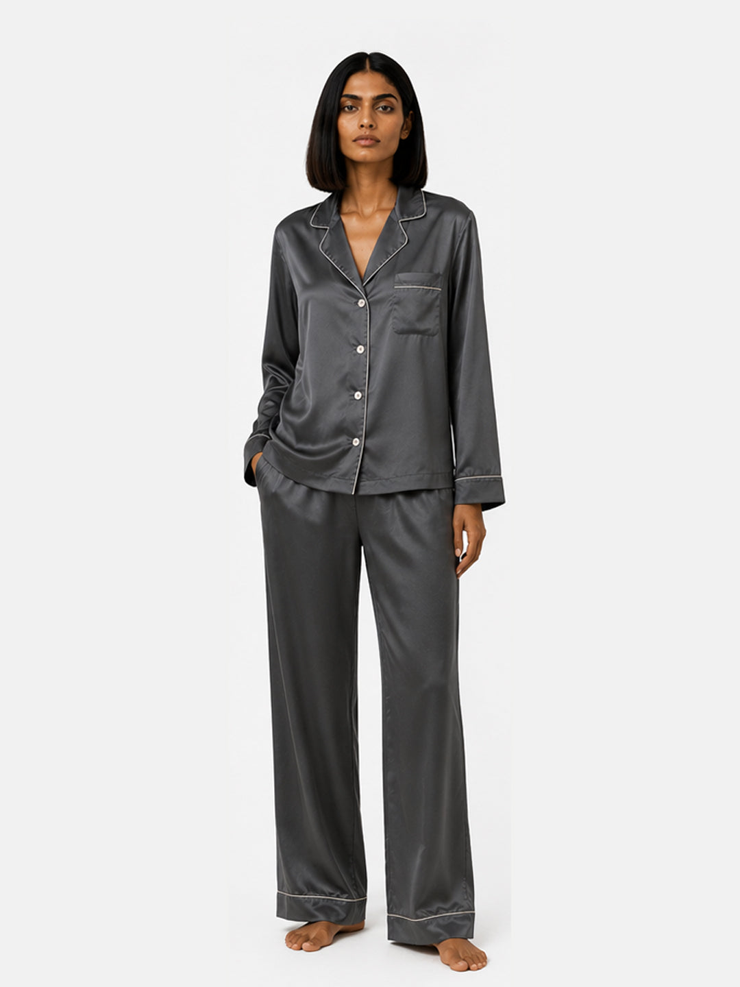 Mercure Satin Classic Pajama Set