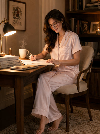 Brume Satin Classic Pajama Set