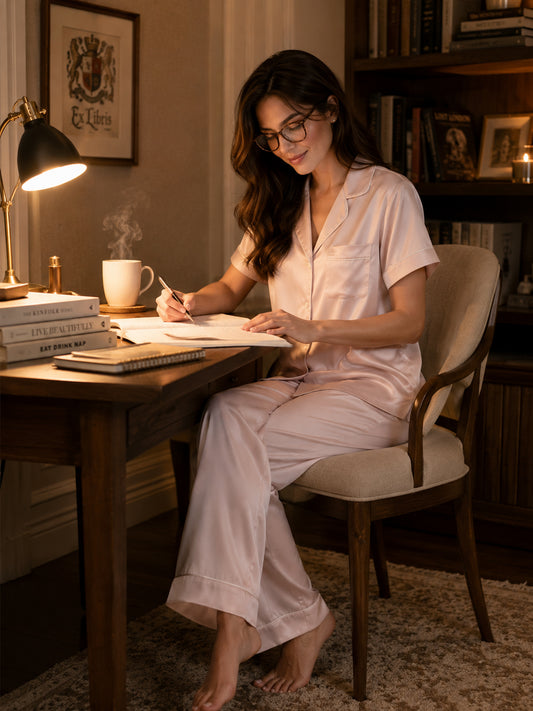 Brume Satin Classic Pajama Set
