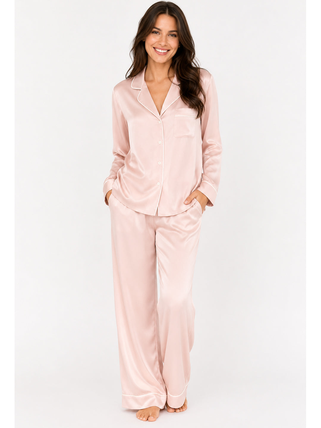 Brume Satin Classic Pajama Set