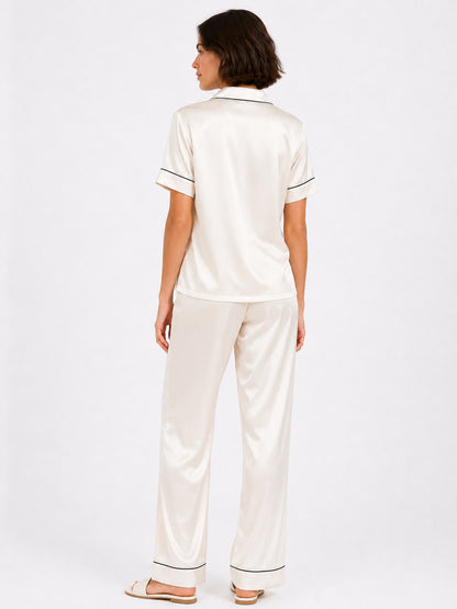 Nacre Satin Pajama Set