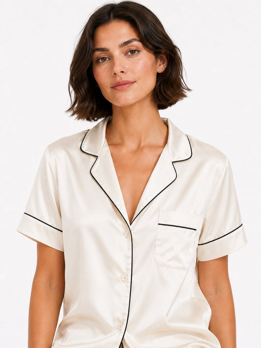 Nacre Satin Pajama Set