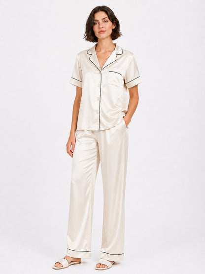 Nacre Satin Pajama Set