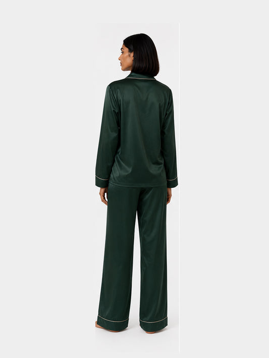 Laurel Satin Classic Pajama Set