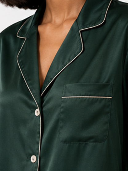 Laurel Satin Classic Pajama Set