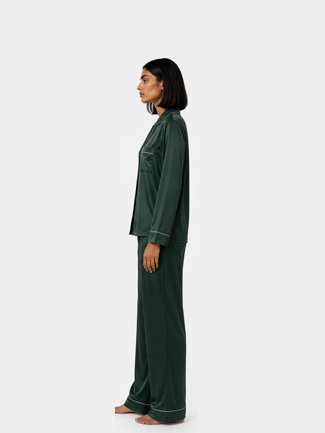 Laurel Satin Classic Pajama Set