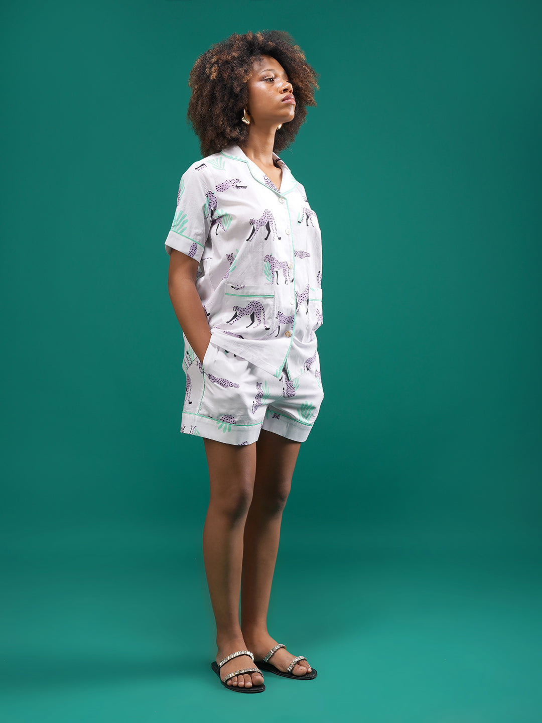 Wild Mauve Cotton Shorts Set