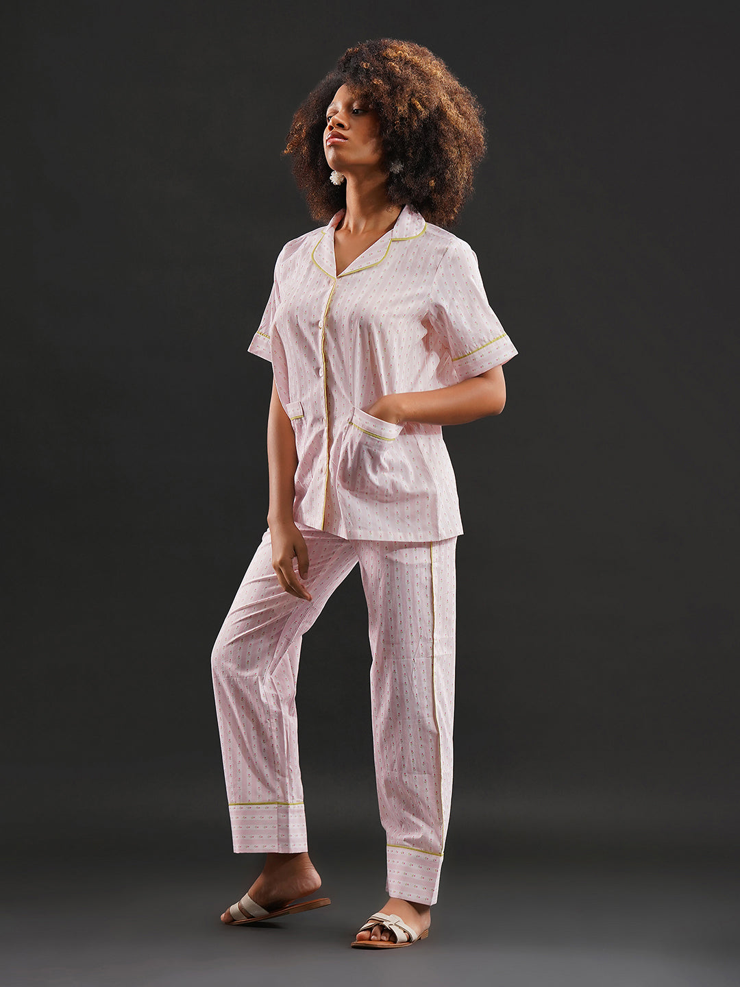 Rose Ribbons Cotton Pajama Set