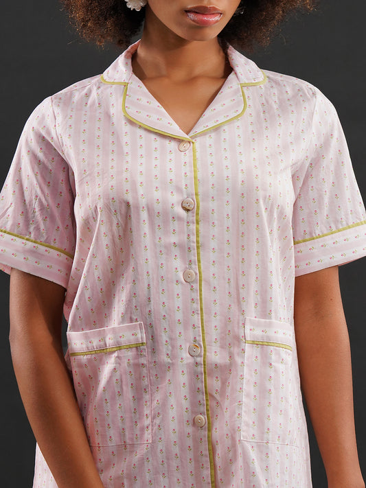 Rose Ribbons Cotton Pajama Set