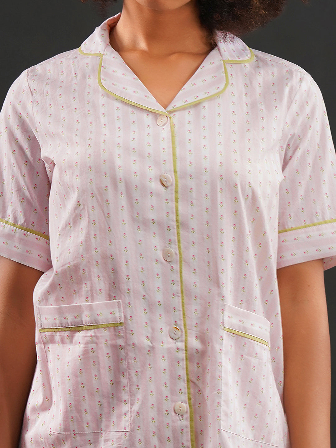 Rose Ribbons Cotton Shorts Set