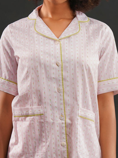 Rose Ribbons Cotton Shorts Set