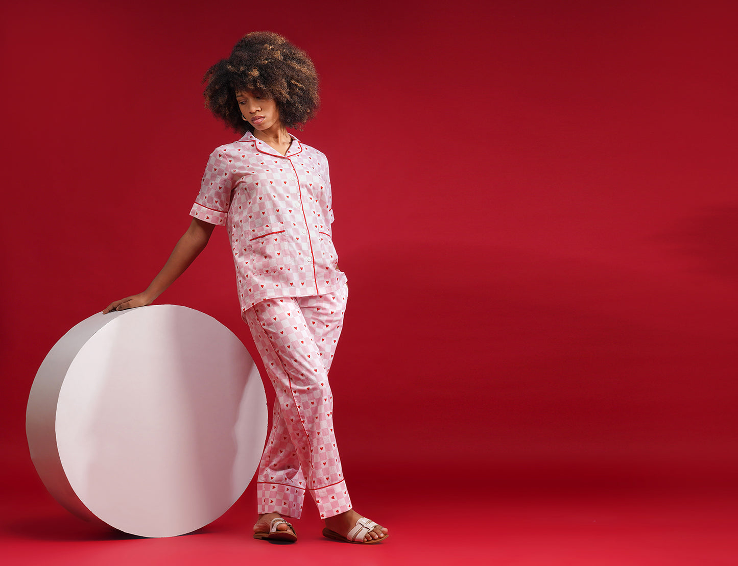 Sweetheart Checks Cotton Pajama Set