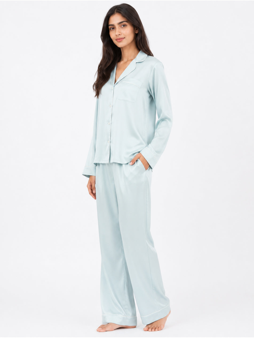 Opaline Satin Classic Pajama Set