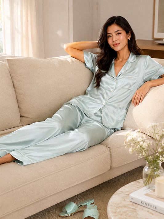 Opaline Satin Pajama Set