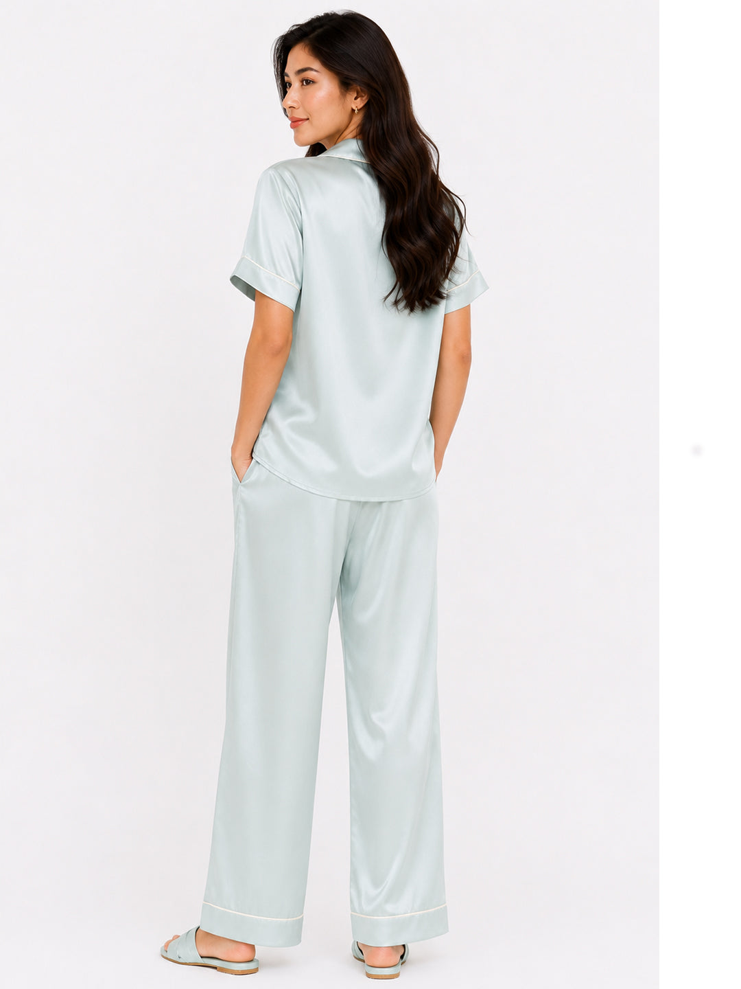 Opaline Satin Pajama Set