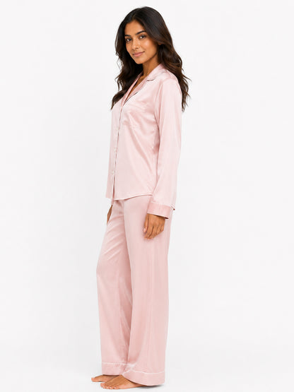 Petal Satin Classic Pajama Set