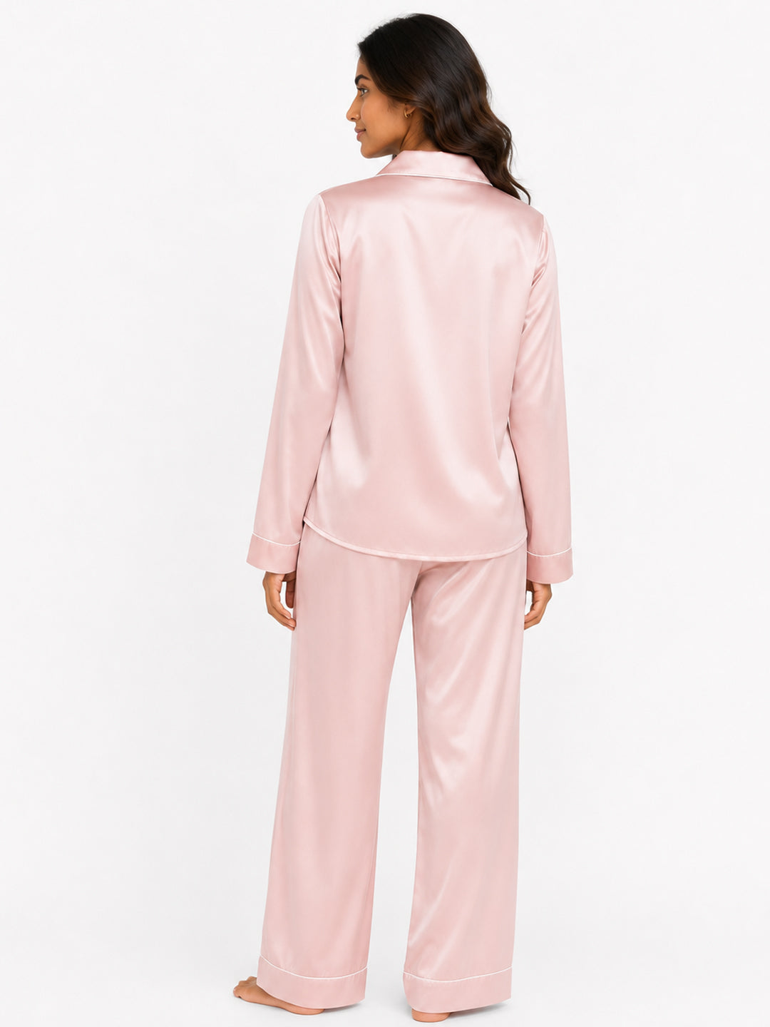 Petal Satin Classic Pajama Set