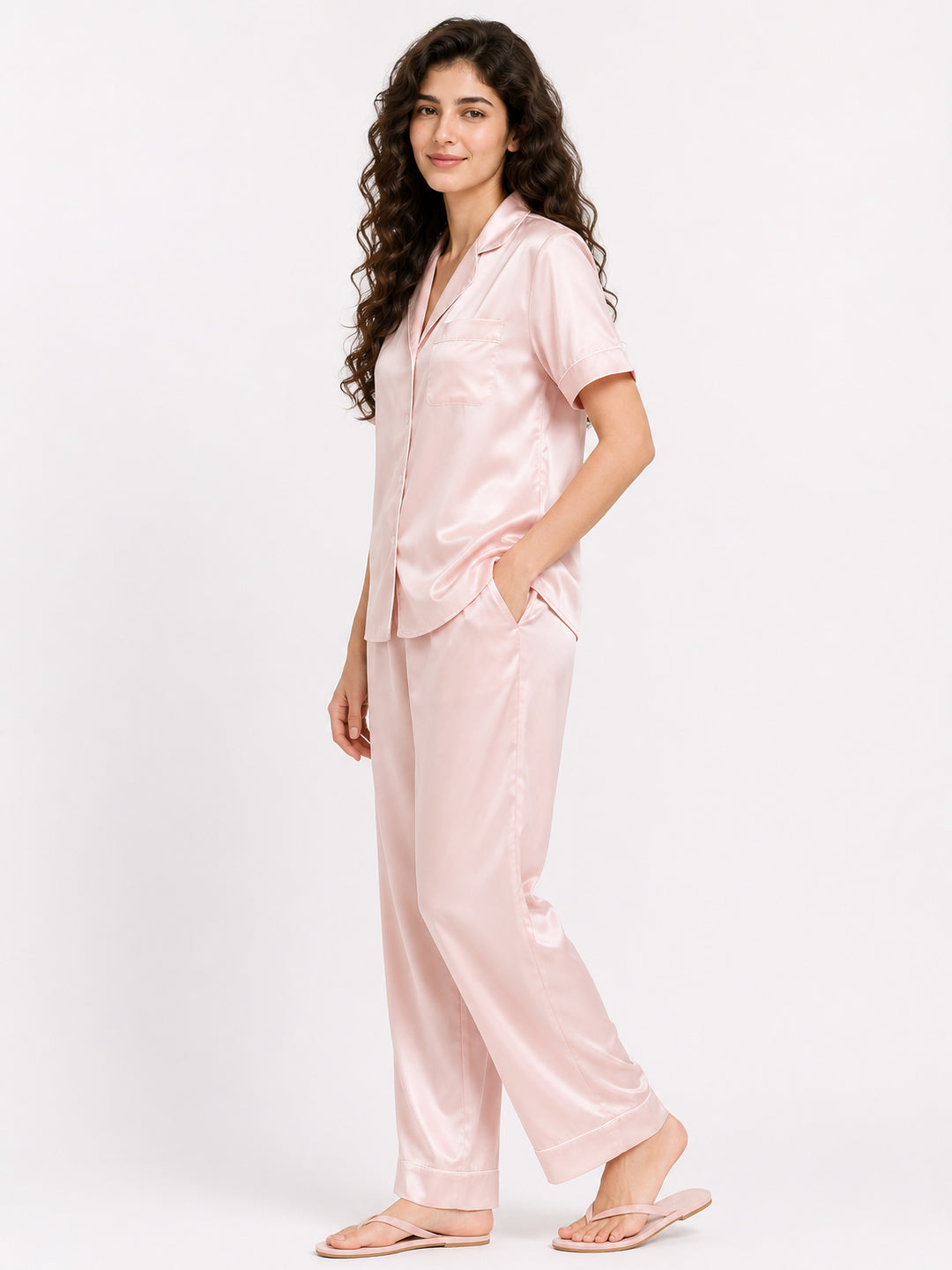 Petal Satin Pajama Set