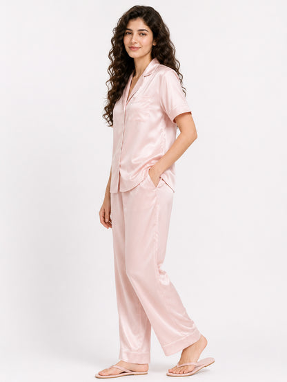 Petal Satin Pajama Set
