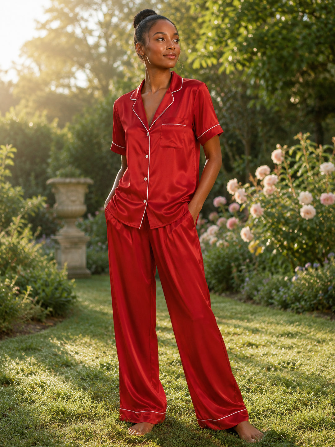 Rubis Satin Pajama Set