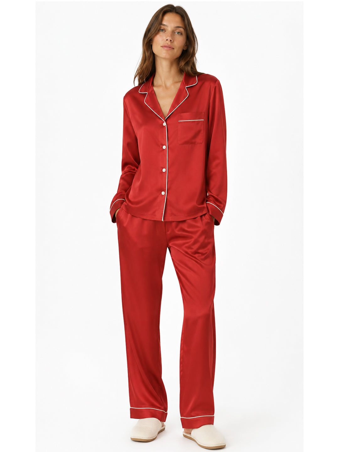 Rubis Satin Classic Pajama Set