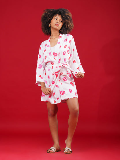 Kiss Kiss Satin Set