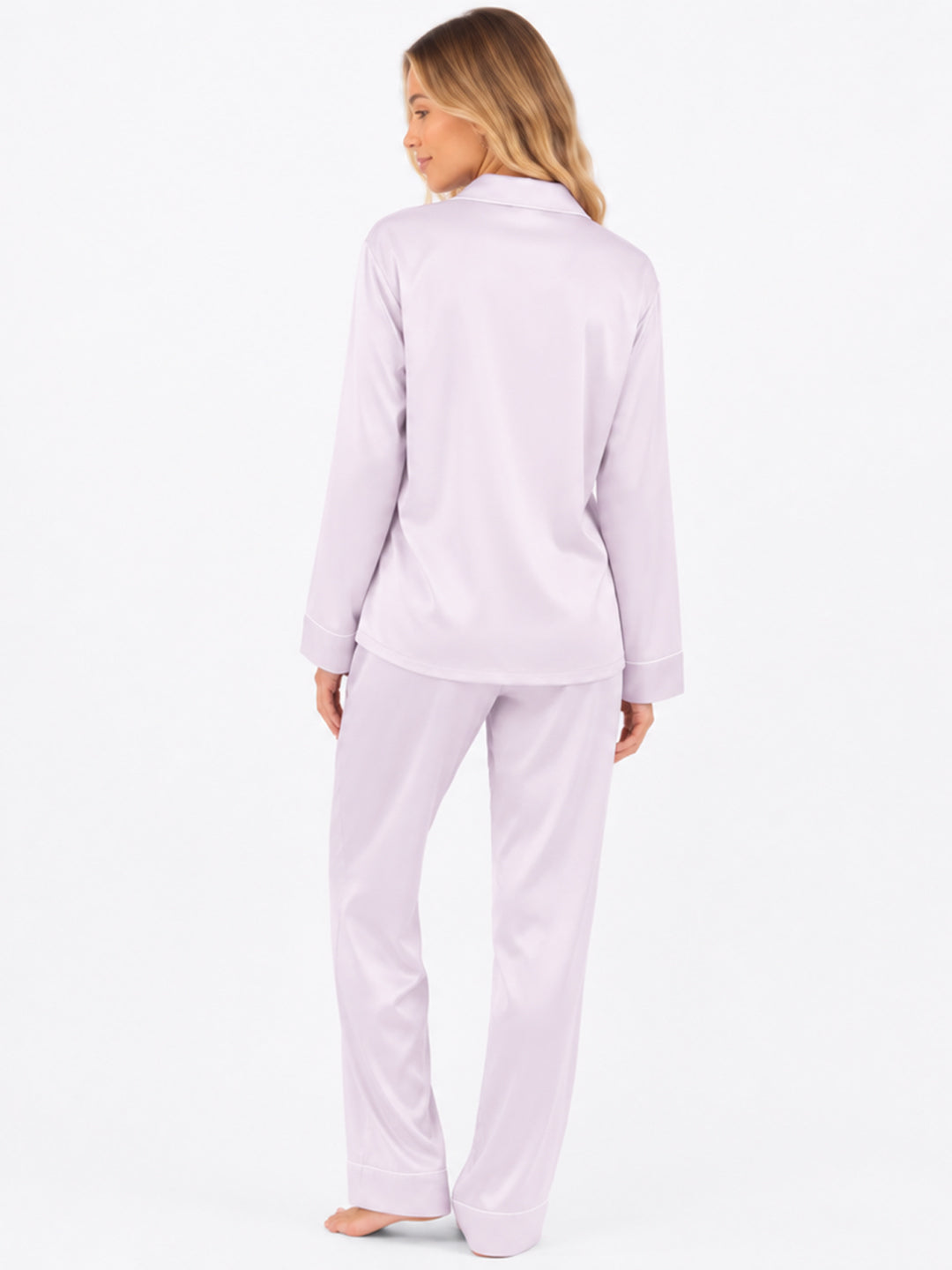 Wisteria Satin Classic Pajama Set