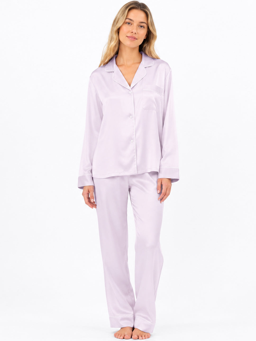 Wisteria Satin Classic Pajama Set