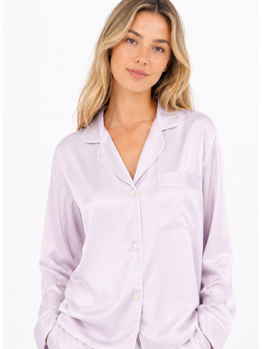Wisteria Satin Classic Pajama Set