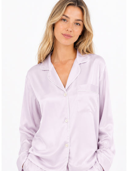 Wisteria Satin Classic Pajama Set