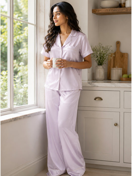 Wisteria Satin Pajama Set
