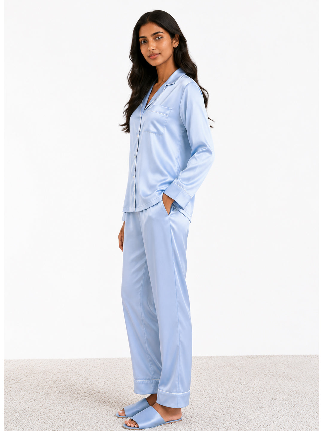Zephyr Satin Classic Pajama Set