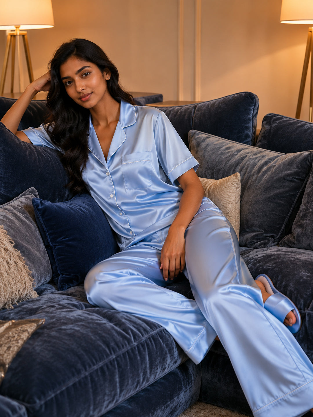 Zephyr Satin Classic Pajama Set
