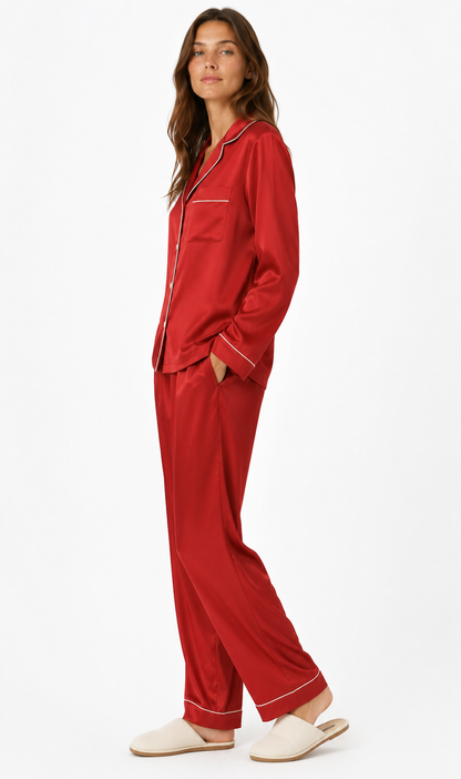 Rubis Satin Classic Pajama Set