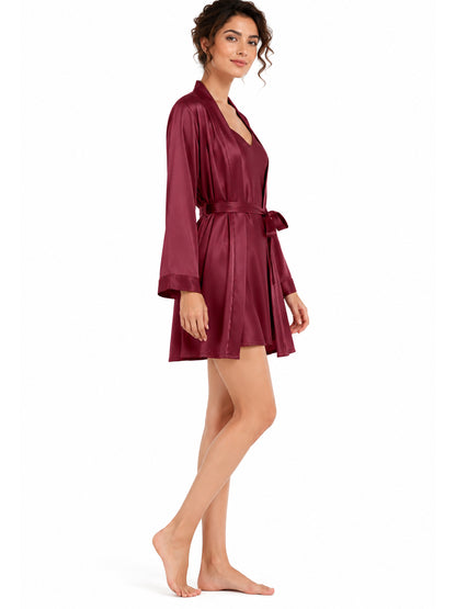 Claret Satin Set