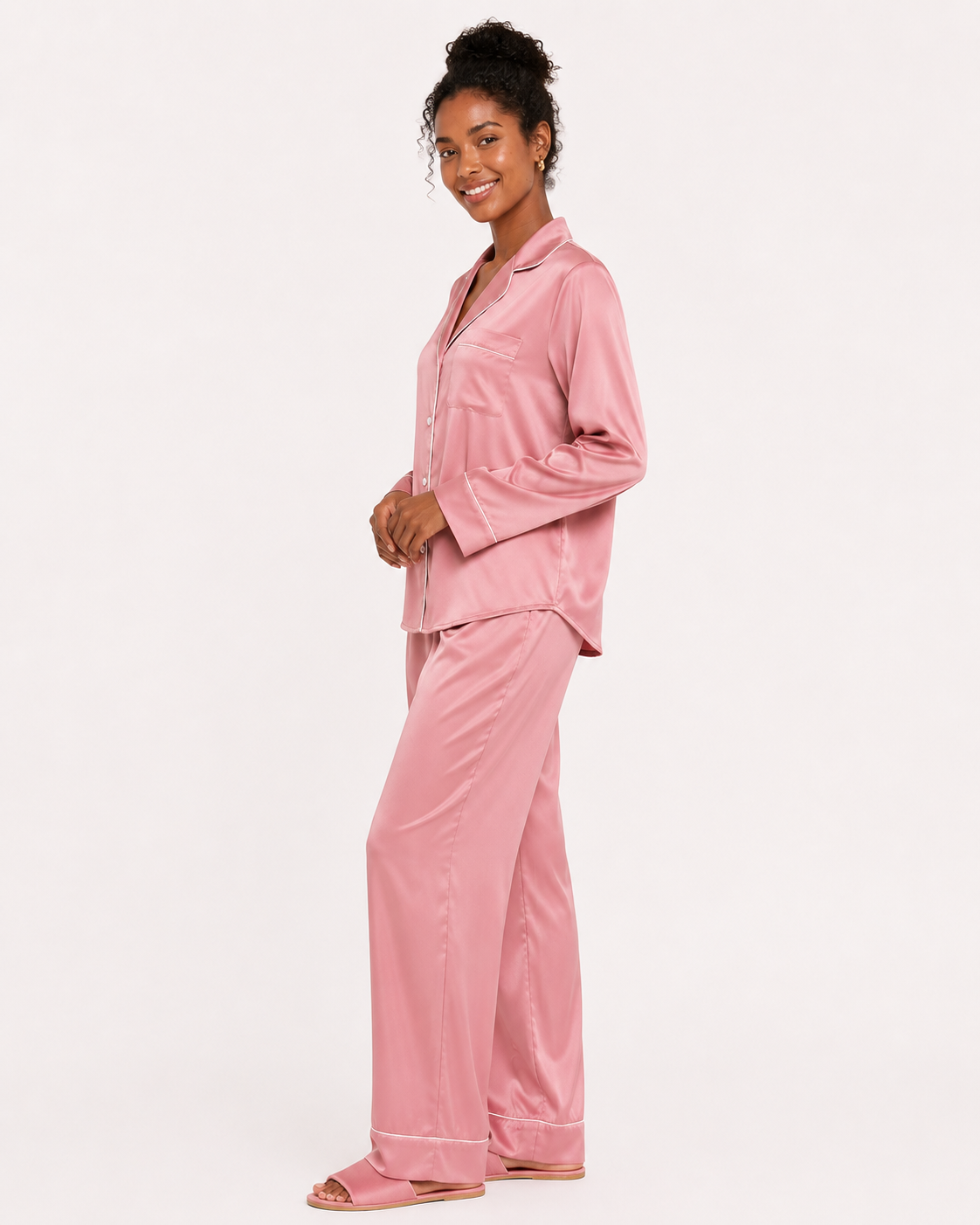 Cameo Satin Classic Pajama Set