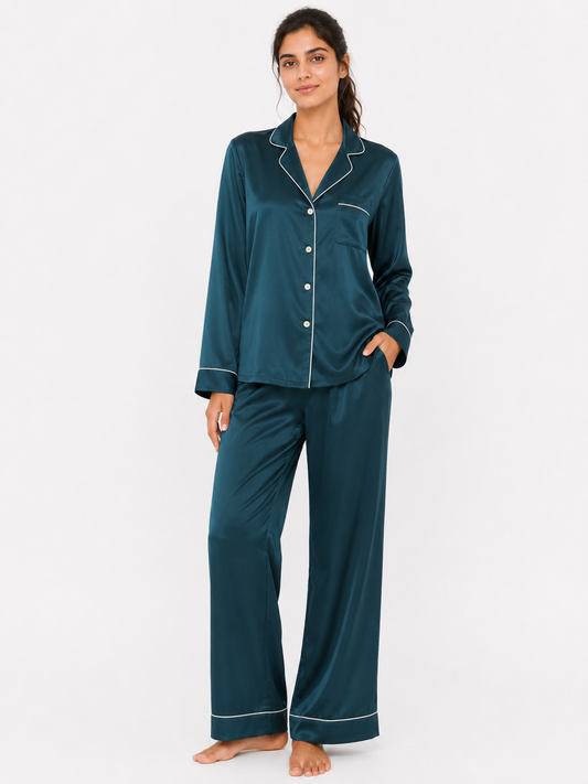 Pelagia Satin Classic Pajama Set