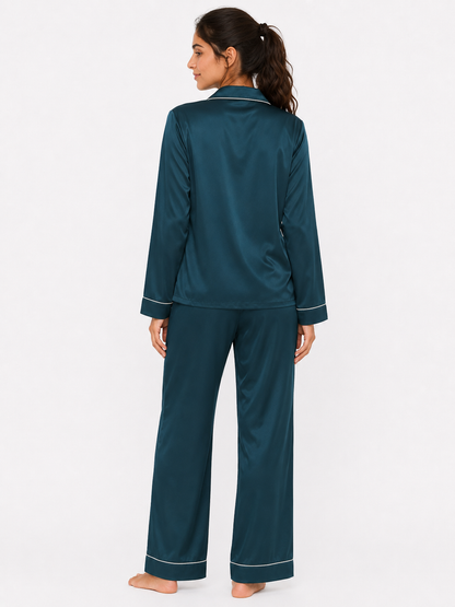 Pelagia Satin Classic Pajama Set