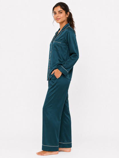 Pelagia Satin Classic Pajama Set