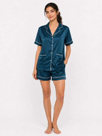 Pelagia Satin Shorts Set