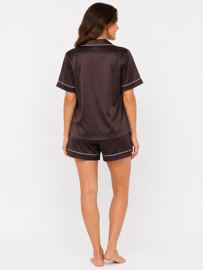 Sépia Satin Shorts Set